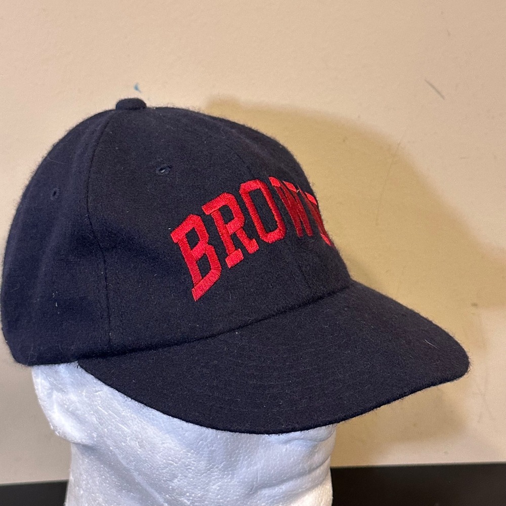 Champion Brown University Bears Hat Navy Blue Wool Blend Adjustable Strap Cap